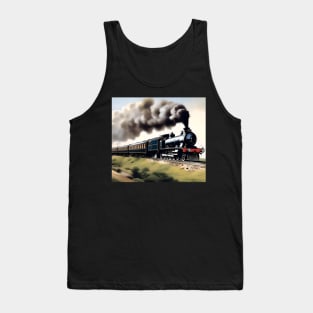 Orient Express Steam Train Digital Drawing Tank Top